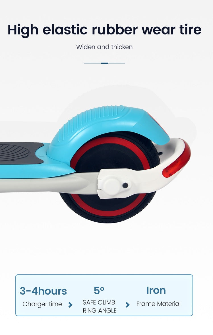 E-31 Foldable kids E-Scooter, Rear Tire view