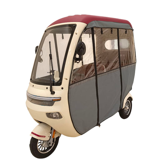 F17 Tri-Wheel 3 Passengers E-Scooter with Roof & Side Covers