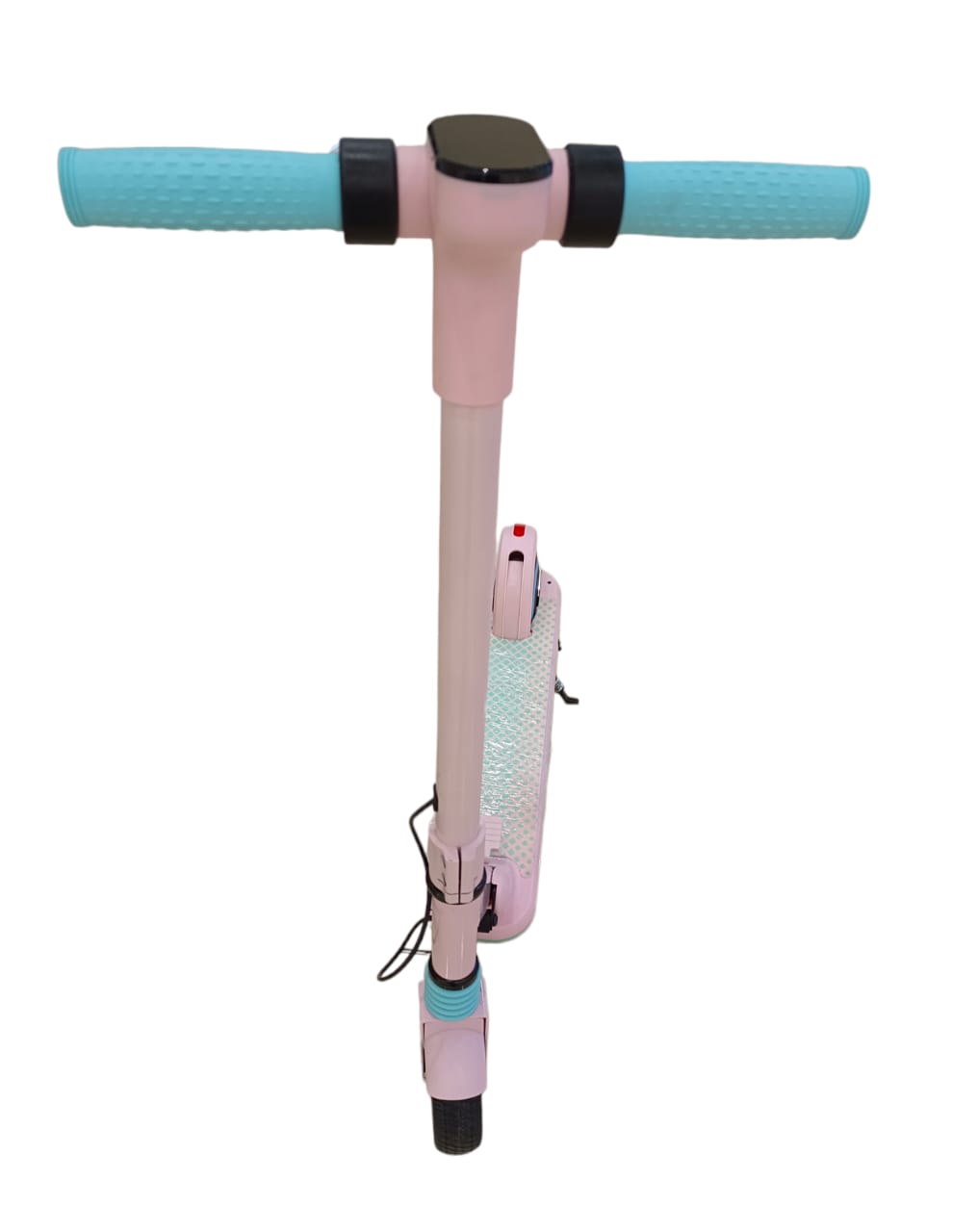 Kids Folding E-Scooter, Light Pink, Front View