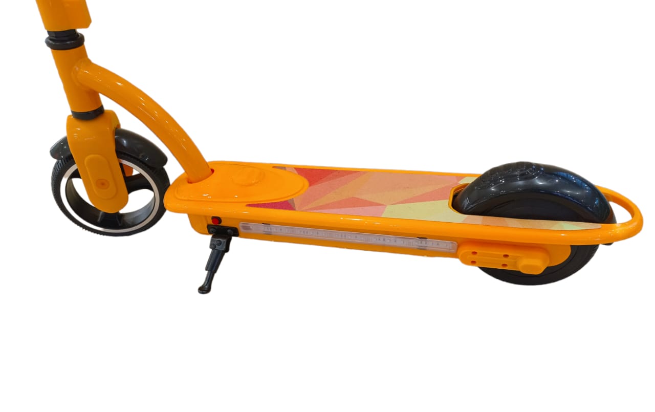 Kids Foldable E-Scooter, Yellow, Foot Desk