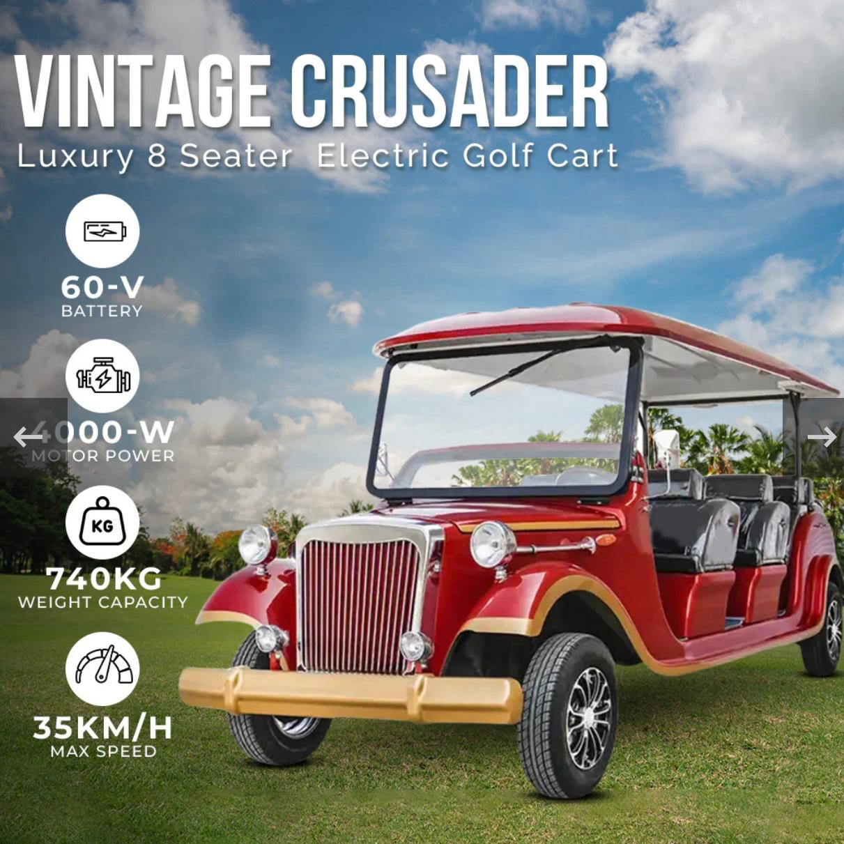 GIGILHUB Classic Vintage Crusader 8 Seater Golf Cart