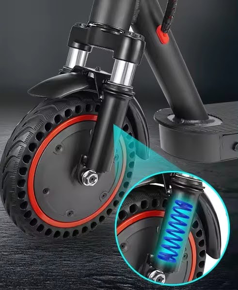 XM-M365 E-Scooter with Suspension & Non-Inflatable Tires, Mobile App Connectivity (Blue)-CRONY